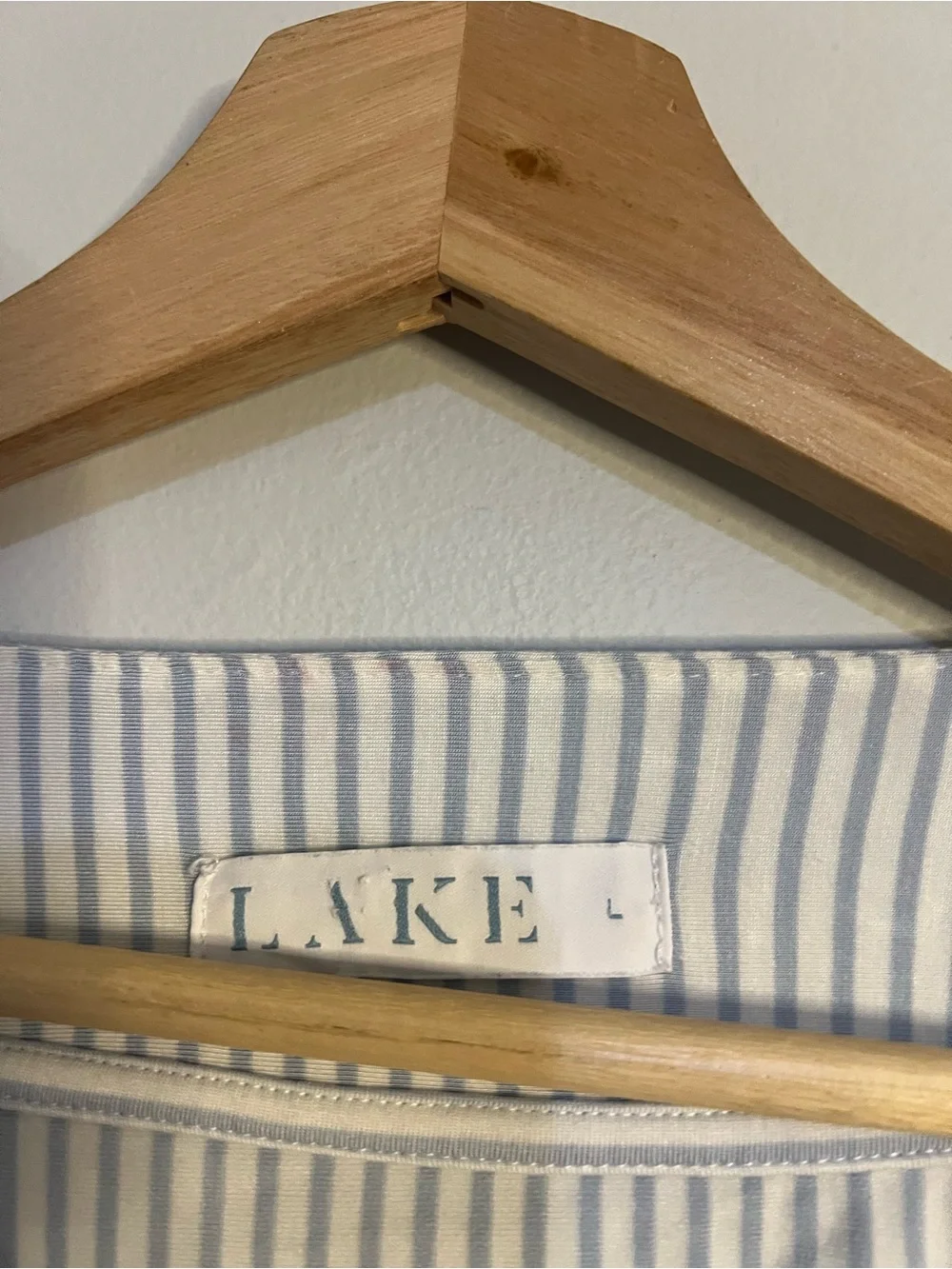 Lake Kimono Striped Wrap Pajama Top - Light  blue size large - Picture 5 of 9